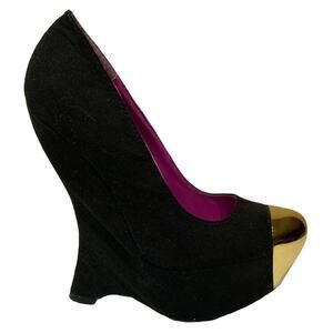 Yoki Shoes Women's Size 5.5 Closed Toe Wedge Pump Platform Slip On High Heel
